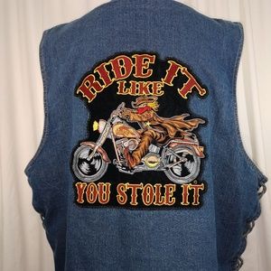 Bikers Edge Denim Hidden Gun Pockets Vest 3XL